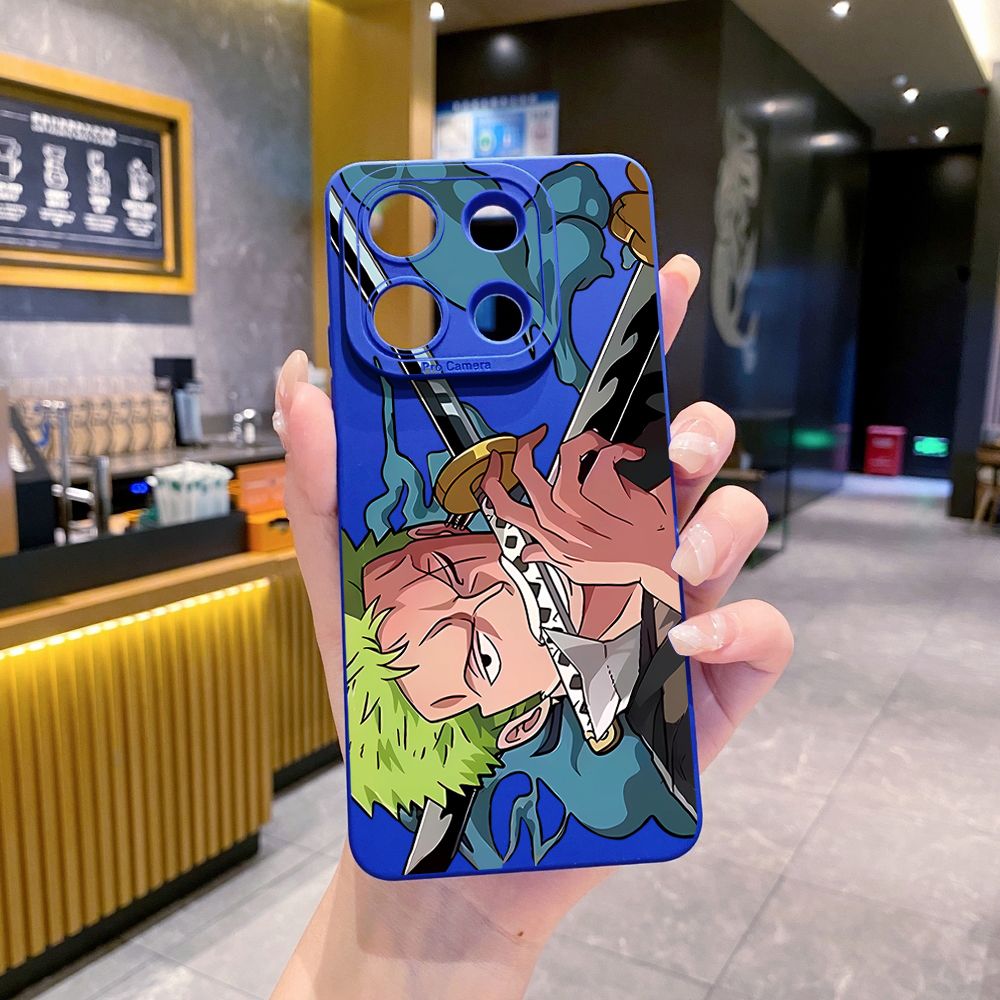 for Xiaomi Redmi Note 13 12 Pro 5G 12S 11S 13C A1 10 Pro 4G 10S Redmi 10C 9C 9S A2 Zoro Luffy Full Protective Case Anti Drop Cover