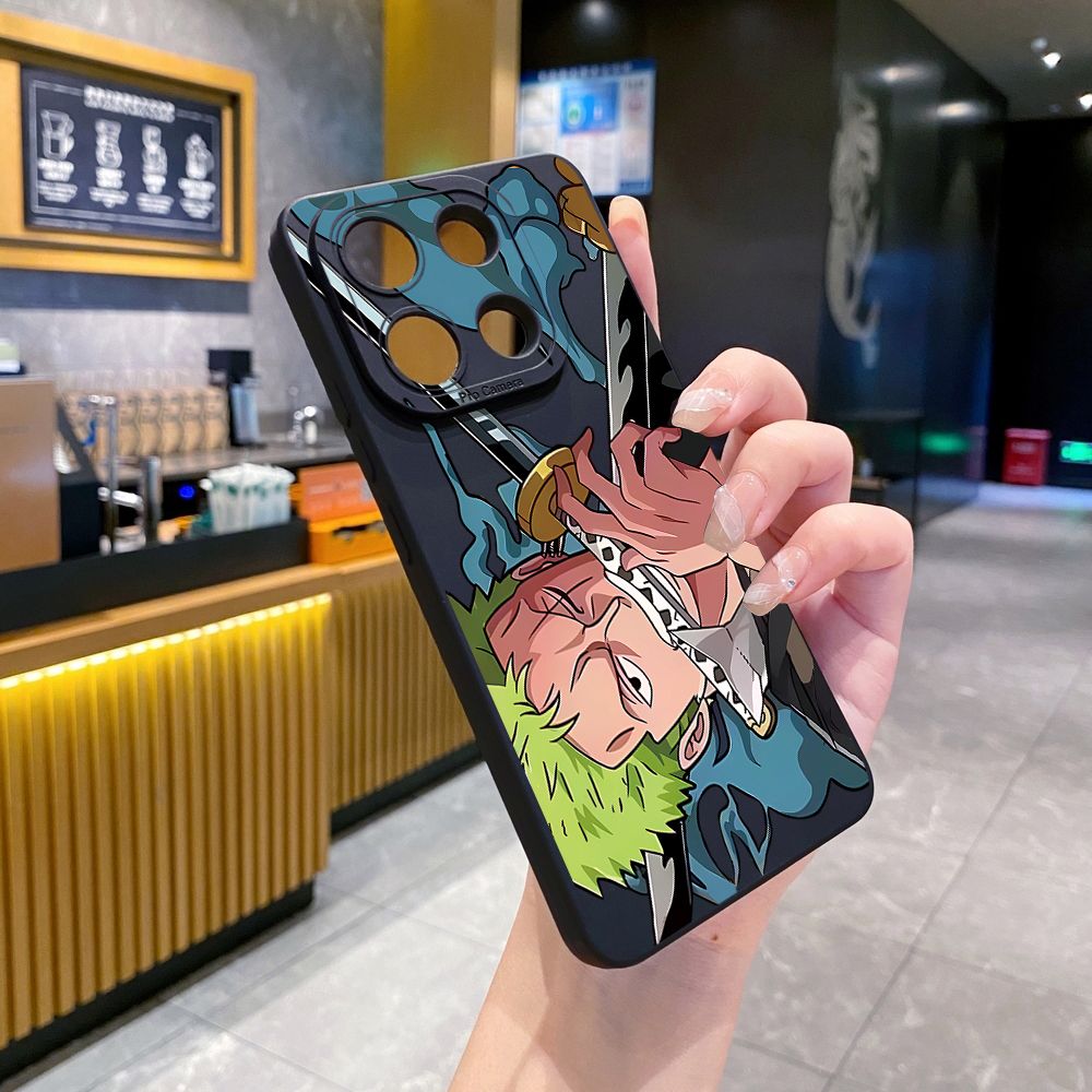 for Xiaomi Redmi Note 13 12 Pro 5G 12S 11S 13C A1 10 Pro 4G 10S Redmi 10C 9C 9S A2 Zoro Luffy Full Protective Case Anti Drop Cover