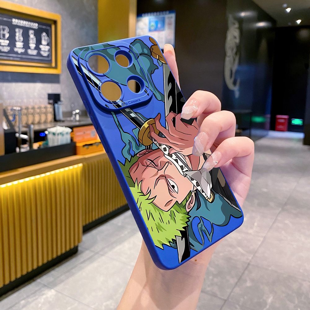 for Xiaomi Redmi Note 13 12 Pro 5G 12S 11S 13C A1 10 Pro 4G 10S Redmi 10C 9C 9S A2 Zoro Luffy Full Protective Case Anti Drop Cover