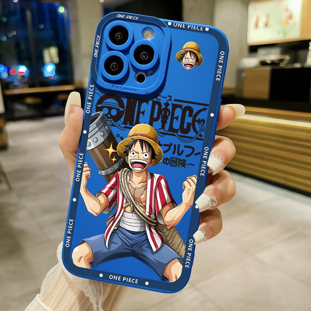 for iPhone 15 Pro Max 14 Plus 13 Pro Max 12 iPhone 11 XR 8 7 SE 2022 XS Max One Piece Luufy Nami Full Protective Case Anti Drop Cover