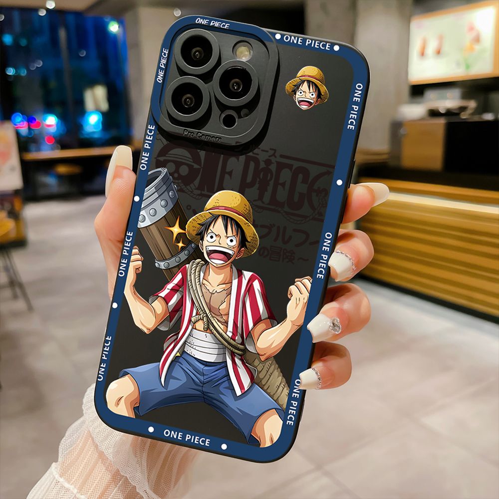 for iPhone 15 Pro Max 14 Plus 13 Pro Max 12 iPhone 11 XR 8 7 SE 2022 XS Max One Piece Luufy Nami Full Protective Case Anti Drop Cover