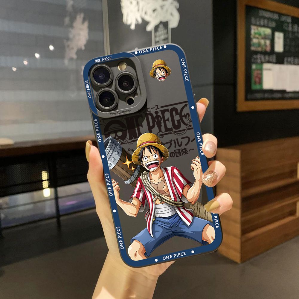 for iPhone 15 Pro Max 14 Plus 13 Pro Max 12 iPhone 11 XR 8 7 SE 2022 XS Max One Piece Luufy Nami Full Protective Case Anti Drop Cover