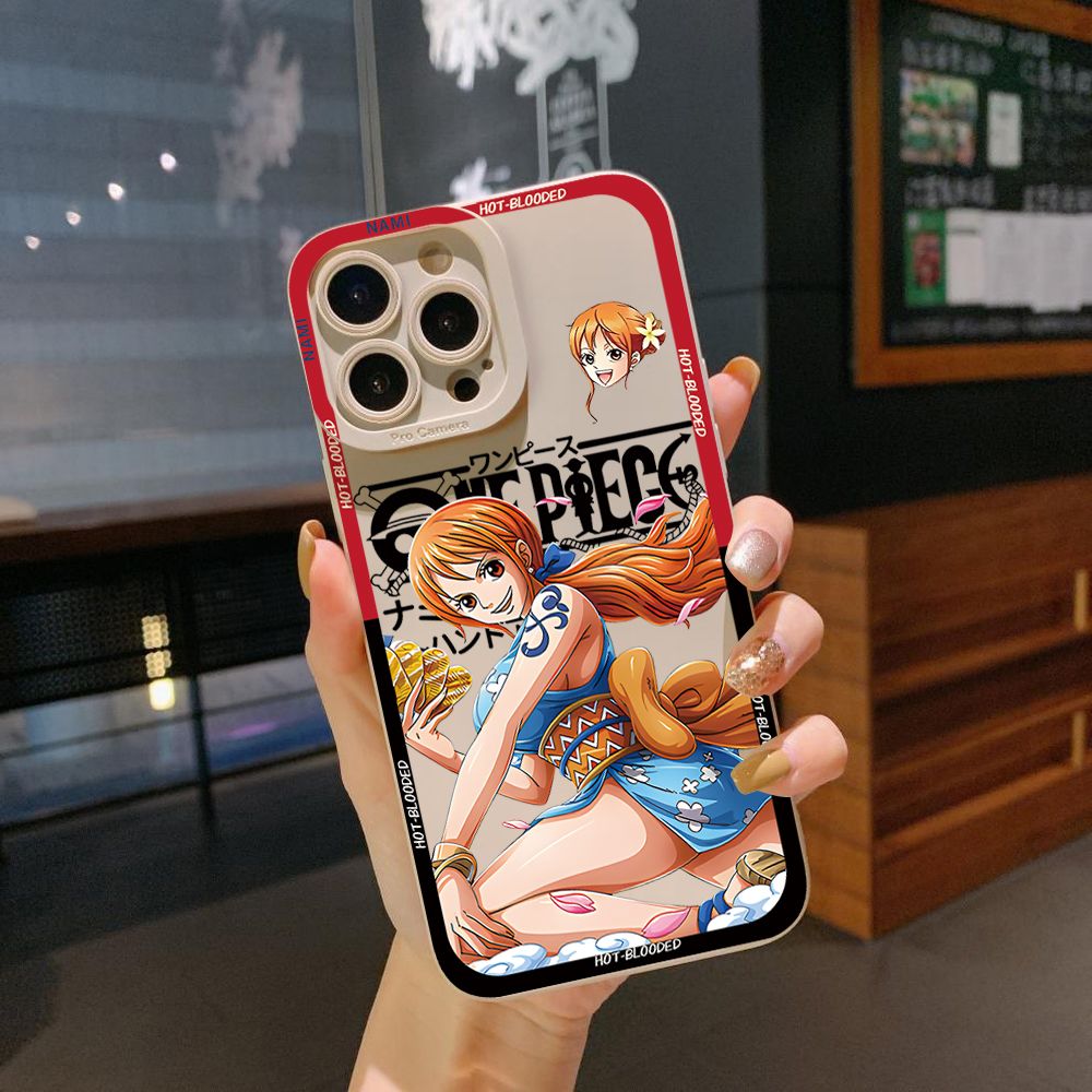 for iPhone 15 Pro Max 14 Plus 13 Pro Max 12 iPhone 11 XR 8 7 SE 2022 XS Max One Piece Luufy Nami Full Protective Case Anti Drop Cover