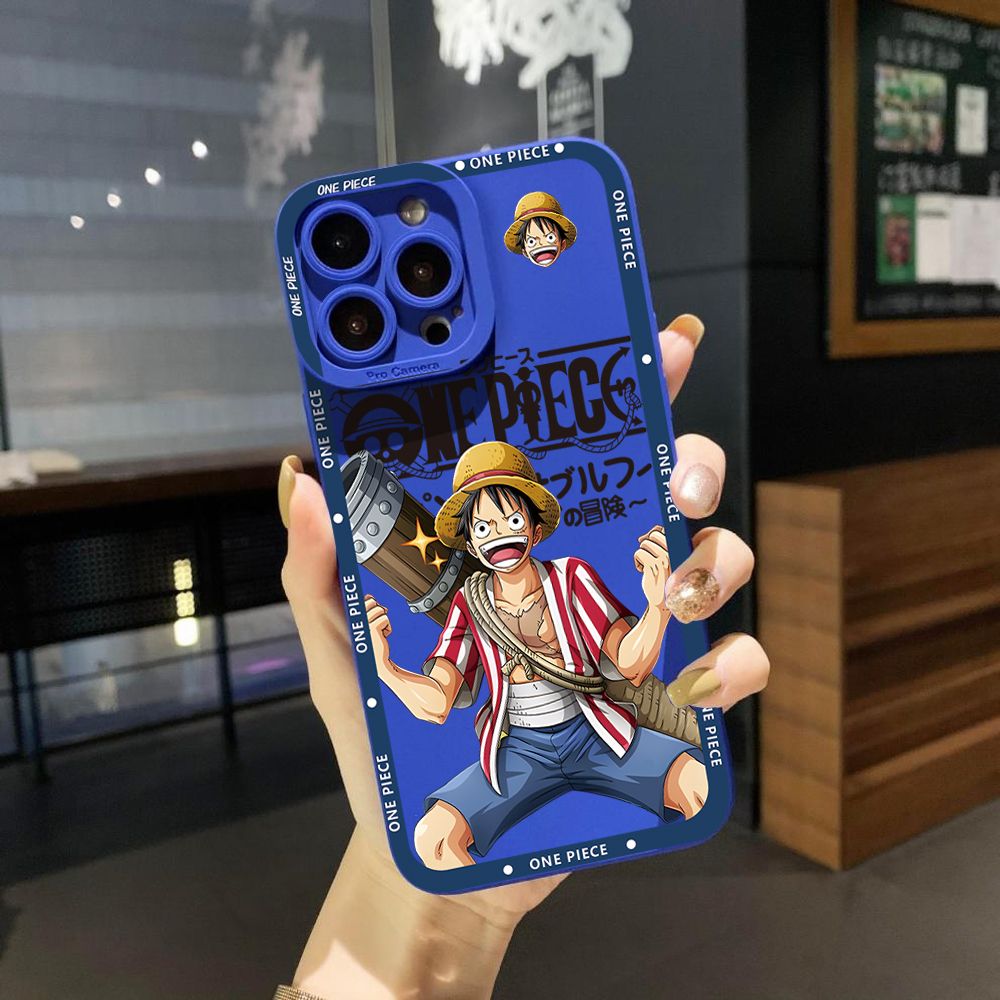 for iPhone 15 Pro Max 14 Plus 13 Pro Max 12 iPhone 11 XR 8 7 SE 2022 XS Max One Piece Luufy Nami Full Protective Case Anti Drop Cover