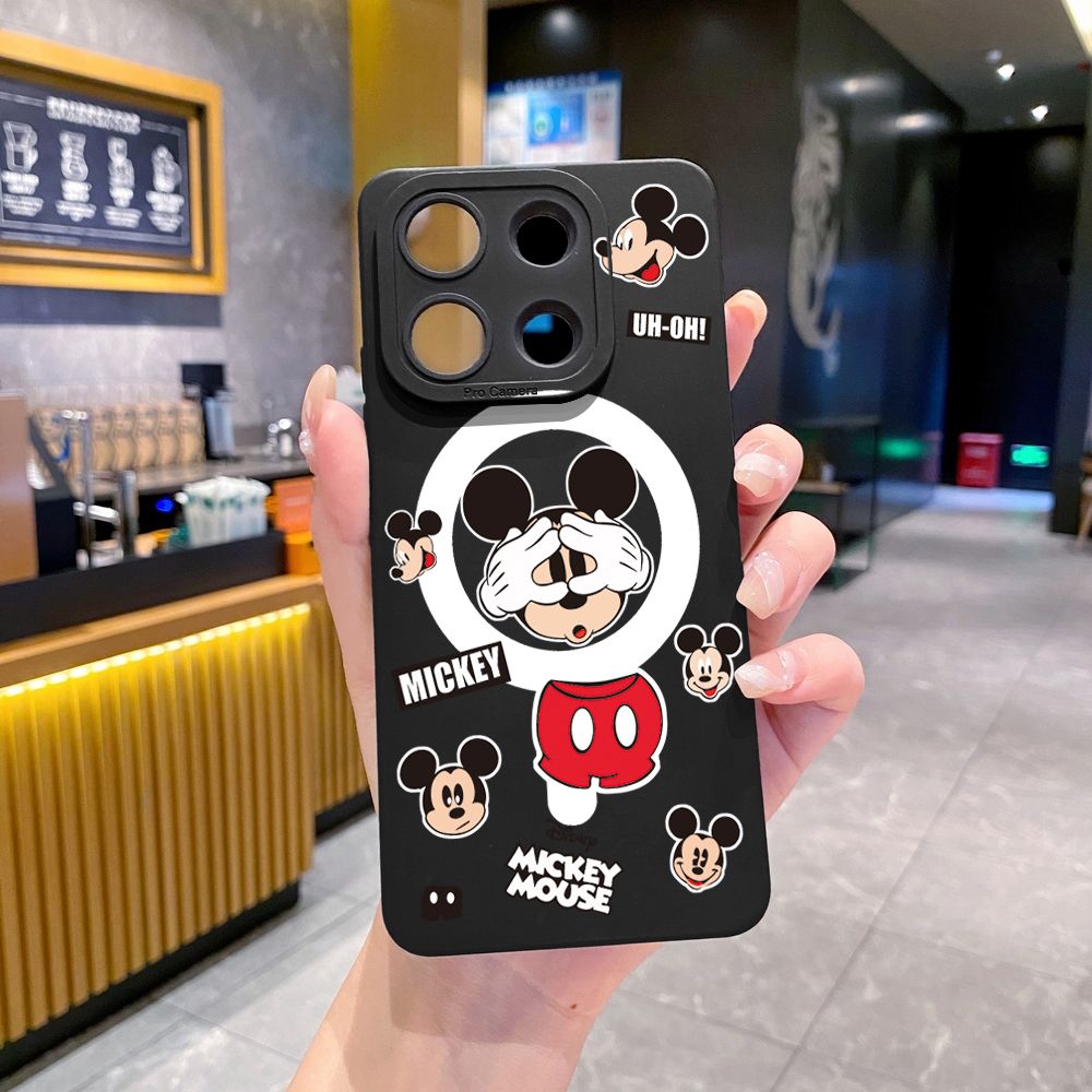for Xiaomi Redmi Note 13 12 Pro 5G 12S 11S 13C A1 10 Pro 4G 10S Redmi 10C 9C 9S A2 Funny Shinning Mickey Mouse Full Protective Case Anti Drop Cover