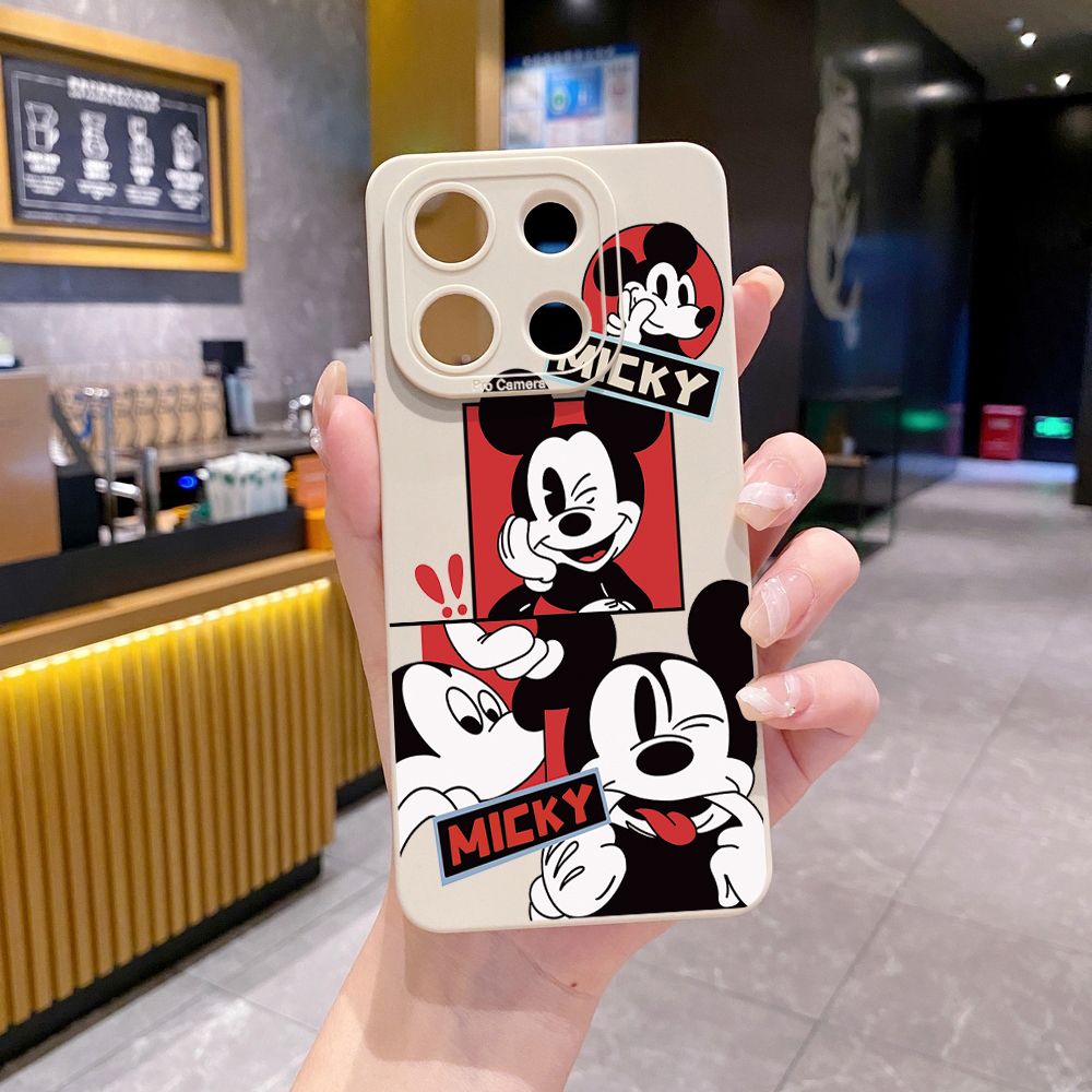 for Xiaomi Redmi Note 13 12 Pro 5G 12S 11S 13C A1 10 Pro 4G 10S Redmi 10C 9C 9S A2 Funny Shinning Mickey Mouse Full Protective Case Anti Drop Cover