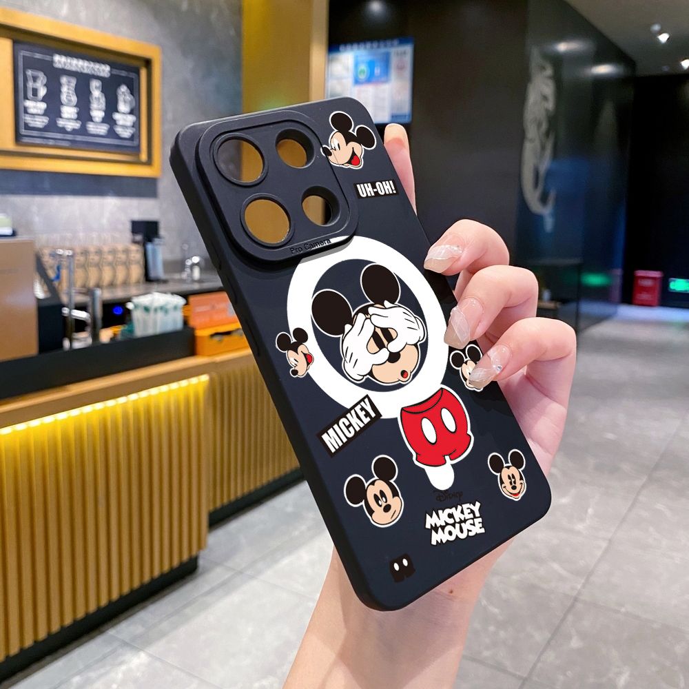 for Xiaomi Redmi Note 13 12 Pro 5G 12S 11S 13C A1 10 Pro 4G 10S Redmi 10C 9C 9S A2 Funny Shinning Mickey Mouse Full Protective Case Anti Drop Cover