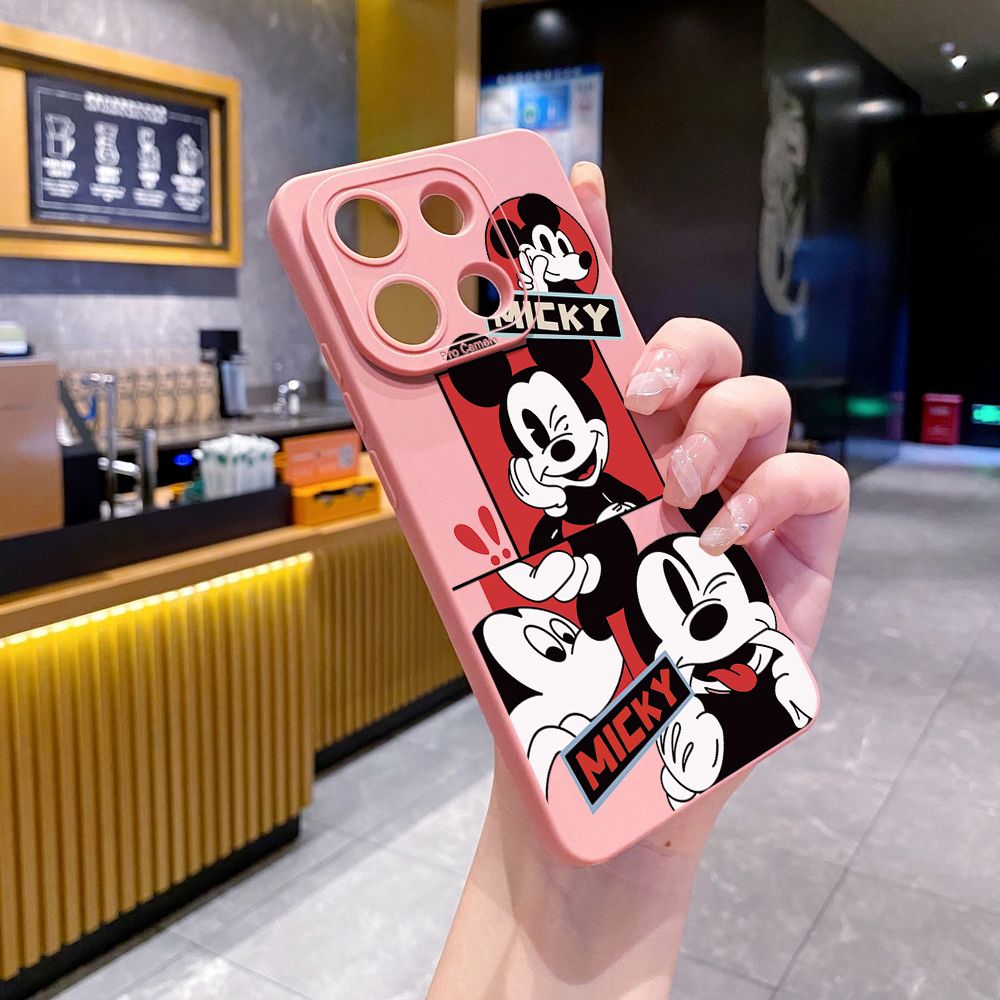 for Xiaomi Redmi Note 13 12 Pro 5G 12S 11S 13C A1 10 Pro 4G 10S Redmi 10C 9C 9S A2 Funny Shinning Mickey Mouse Full Protective Case Anti Drop Cover