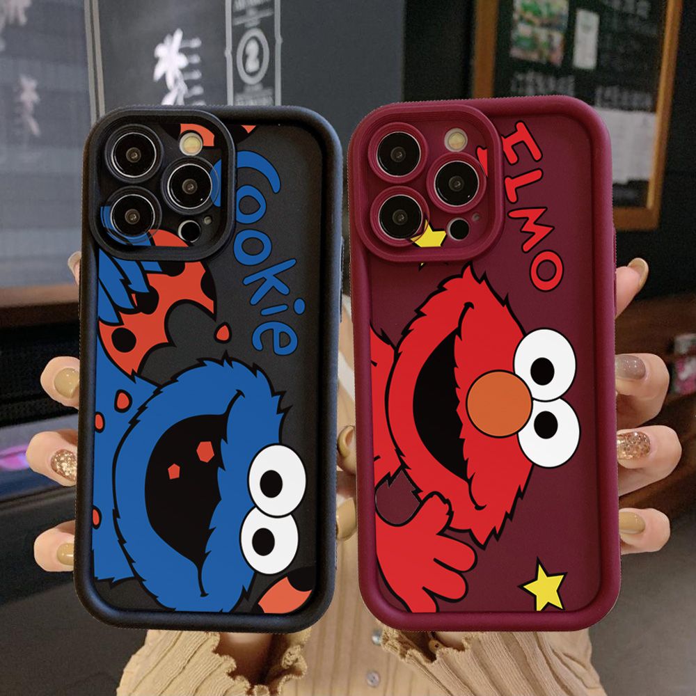 for Samsung Galaxy S24 S23 Ultra S22 Plus S21 FE S20 Cookie Monster Elmo Full Protective Phone Case Anti Drop Cover