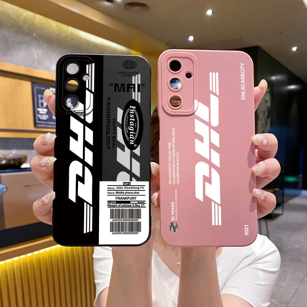 for Samsung Galaxy A15 A05 A35 A55 A04E A14 A24 A34 A54 A33 A53 A73 5G A32 A52S A72 A31 A51 A71 A11 A50 A03S DHL Barcode Label Full Protective Case Anti Drop Cover