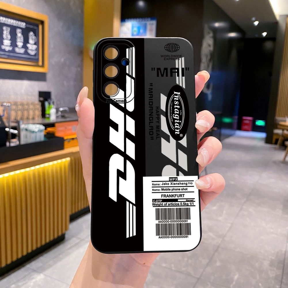 for Samsung Galaxy A15 A05 A35 A55 A04E A14 A24 A34 A54 A33 A53 A73 5G A32 A52S A72 A31 A51 A71 A11 A50 A03S DHL Barcode Label Full Protective Case Anti Drop Cover