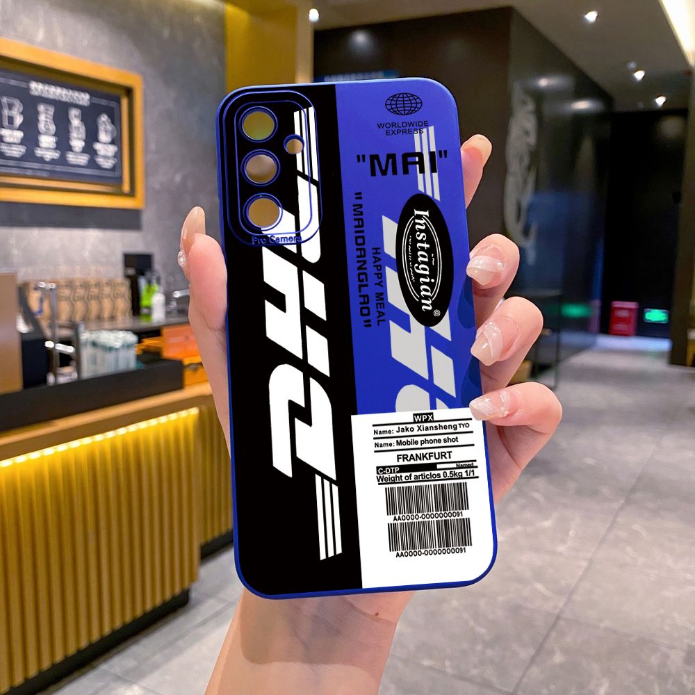 for Samsung Galaxy A15 A05 A35 A55 A04E A14 A24 A34 A54 A33 A53 A73 5G A32 A52S A72 A31 A51 A71 A11 A50 A03S DHL Barcode Label Full Protective Case Anti Drop Cover