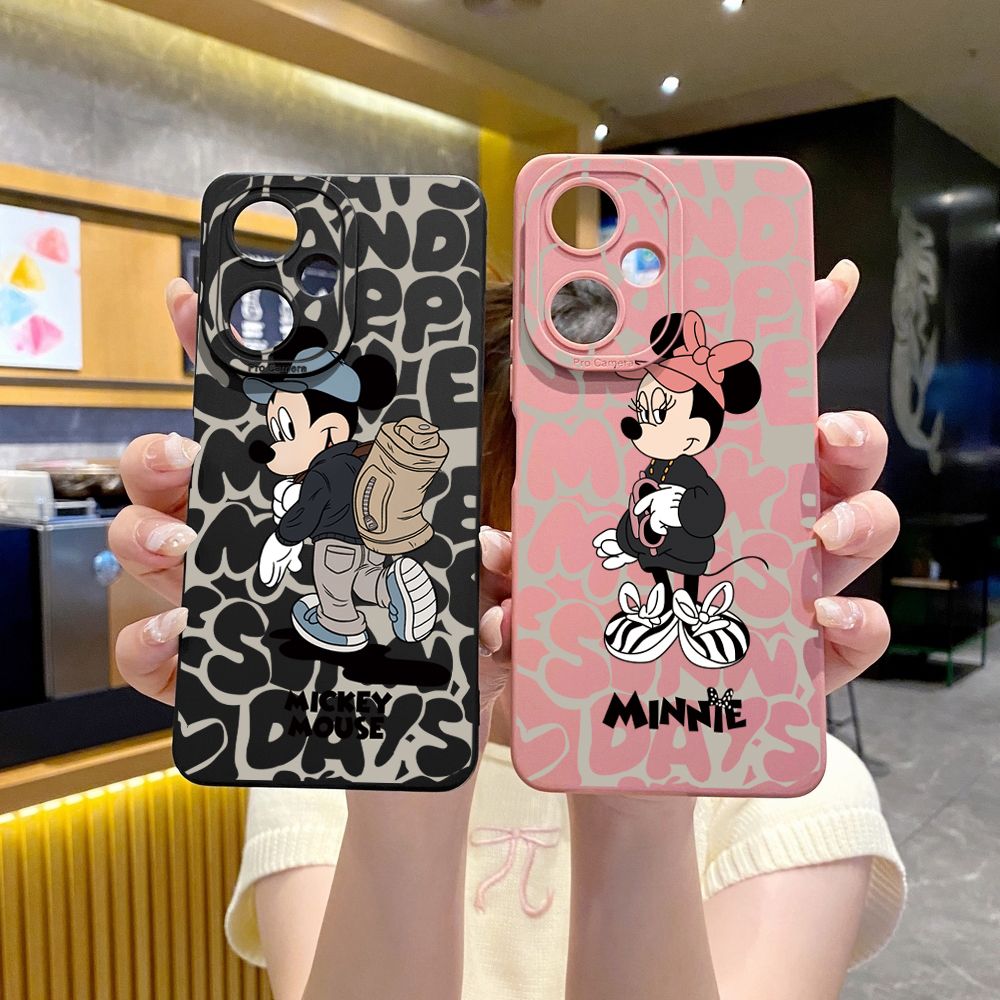 for VIVO Y17S Y27 Y15A Y15S T1 5G T1X Y02S Y21S Y21A Y02 Y02A Y36 Y33S Y12S Y11S Y12A Y01 Y1S Y20s Y20A Y22 Couple Mickey Minnie Full Protective Case Anti Drop Cover