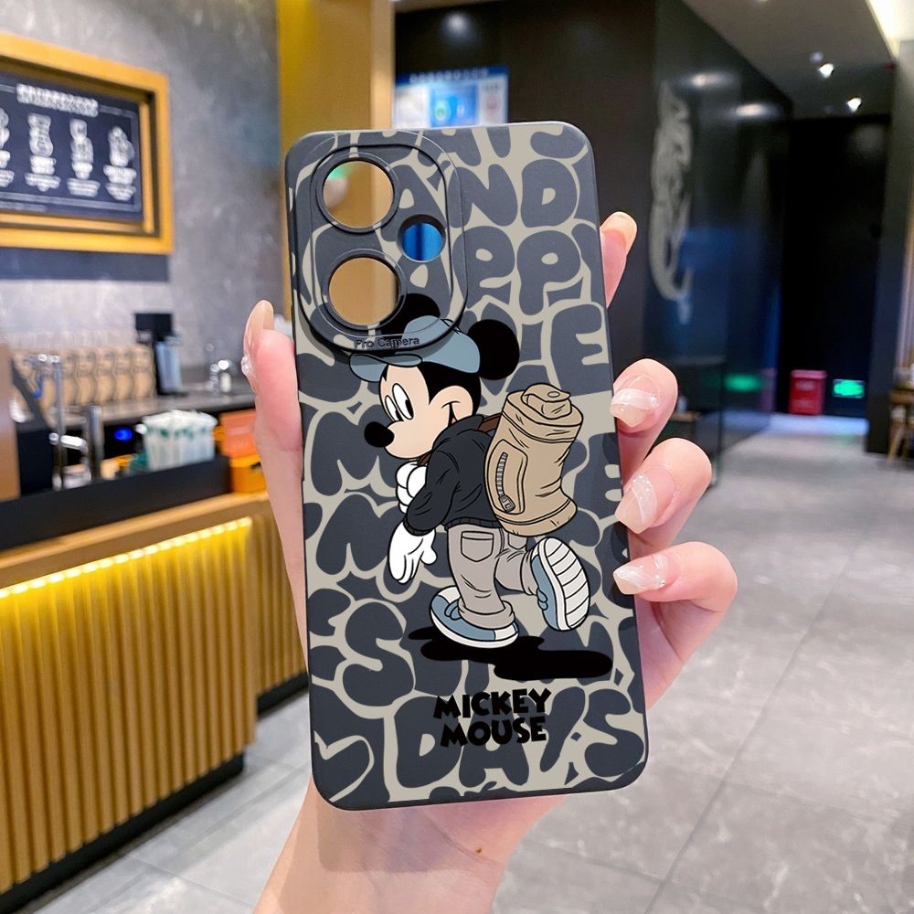 for VIVO Y17S Y27 Y15A Y15S T1 5G T1X Y02S Y21S Y21A Y02 Y02A Y36 Y33S Y12S Y11S Y12A Y01 Y1S Y20s Y20A Y22 Couple Mickey Minnie Full Protective Case Anti Drop Cover