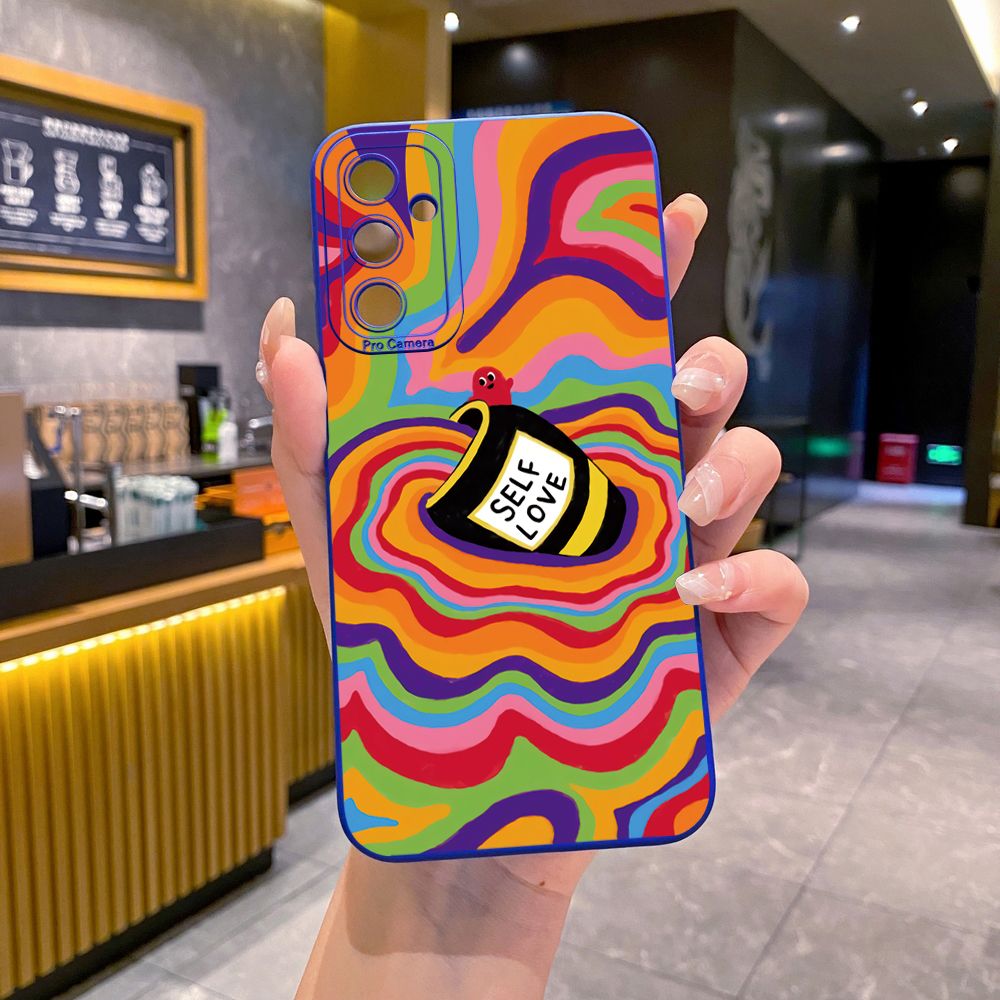 for Samsung Galaxy A15 A05 A35 A55 A04E A14 A24 A34 A54 A33 A53 A73 5G A32 A52S A72 A31 A51 A71 A11 A50 A03S Liquid Coffe Full Protective Case Anti Drop Cover