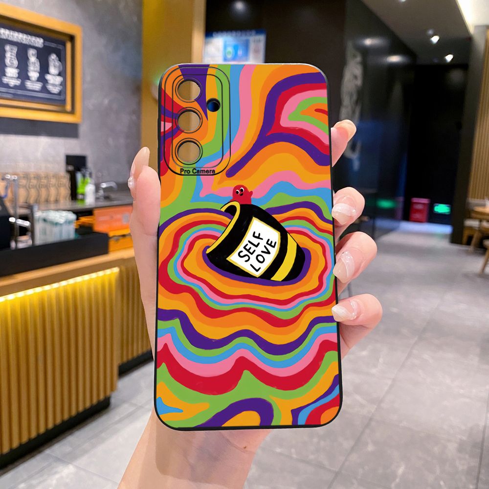 for Samsung Galaxy A15 A05 A35 A55 A04E A14 A24 A34 A54 A33 A53 A73 5G A32 A52S A72 A31 A51 A71 A11 A50 A03S Liquid Coffe Full Protective Case Anti Drop Cover