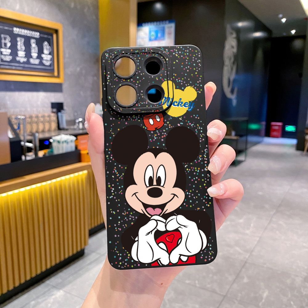 for Xiaomi Redmi Note 13 12 Pro 5G 12S 11S 13C A1 10 Pro 4G 10S Redmi 10C 9C 9S A2 Mickey Minnie Love Heart Sign Full Protective Case Anti Drop Cover
