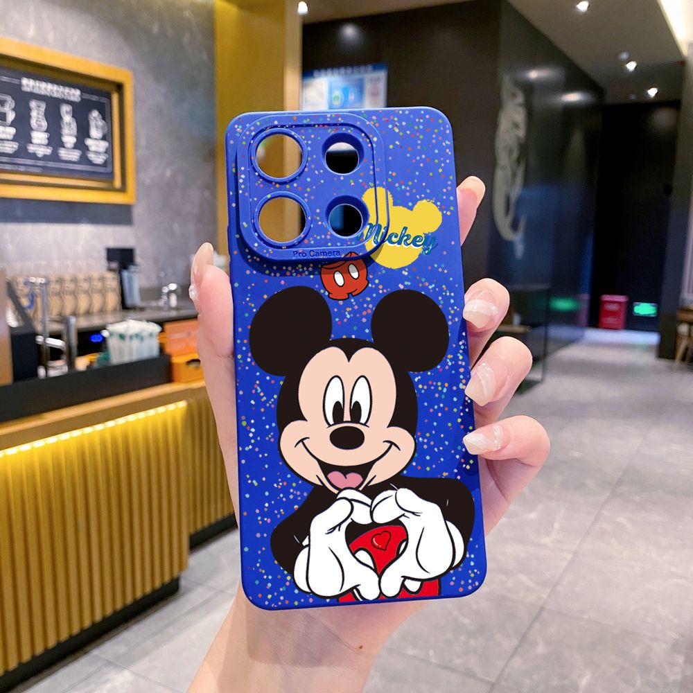 for Xiaomi Redmi Note 13 12 Pro 5G 12S 11S 13C A1 10 Pro 4G 10S Redmi 10C 9C 9S A2 Mickey Minnie Love Heart Sign Full Protective Case Anti Drop Cover