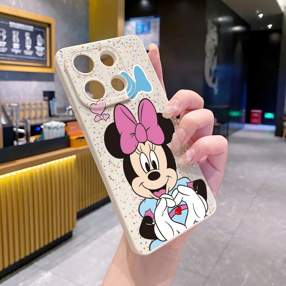 for Xiaomi Redmi Note 13 12 Pro 5G 12S 11S 13C A1 10 Pro 4G 10S Redmi 10C 9C 9S A2 Mickey Minnie Love Heart Sign Full Protective Case Anti Drop Cover