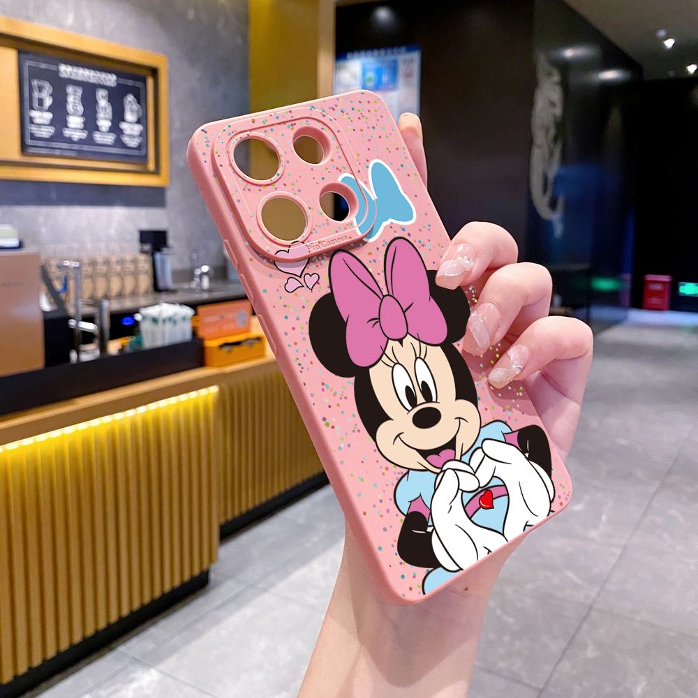 for Xiaomi Redmi Note 13 12 Pro 5G 12S 11S 13C A1 10 Pro 4G 10S Redmi 10C 9C 9S A2 Mickey Minnie Love Heart Sign Full Protective Case Anti Drop Cover