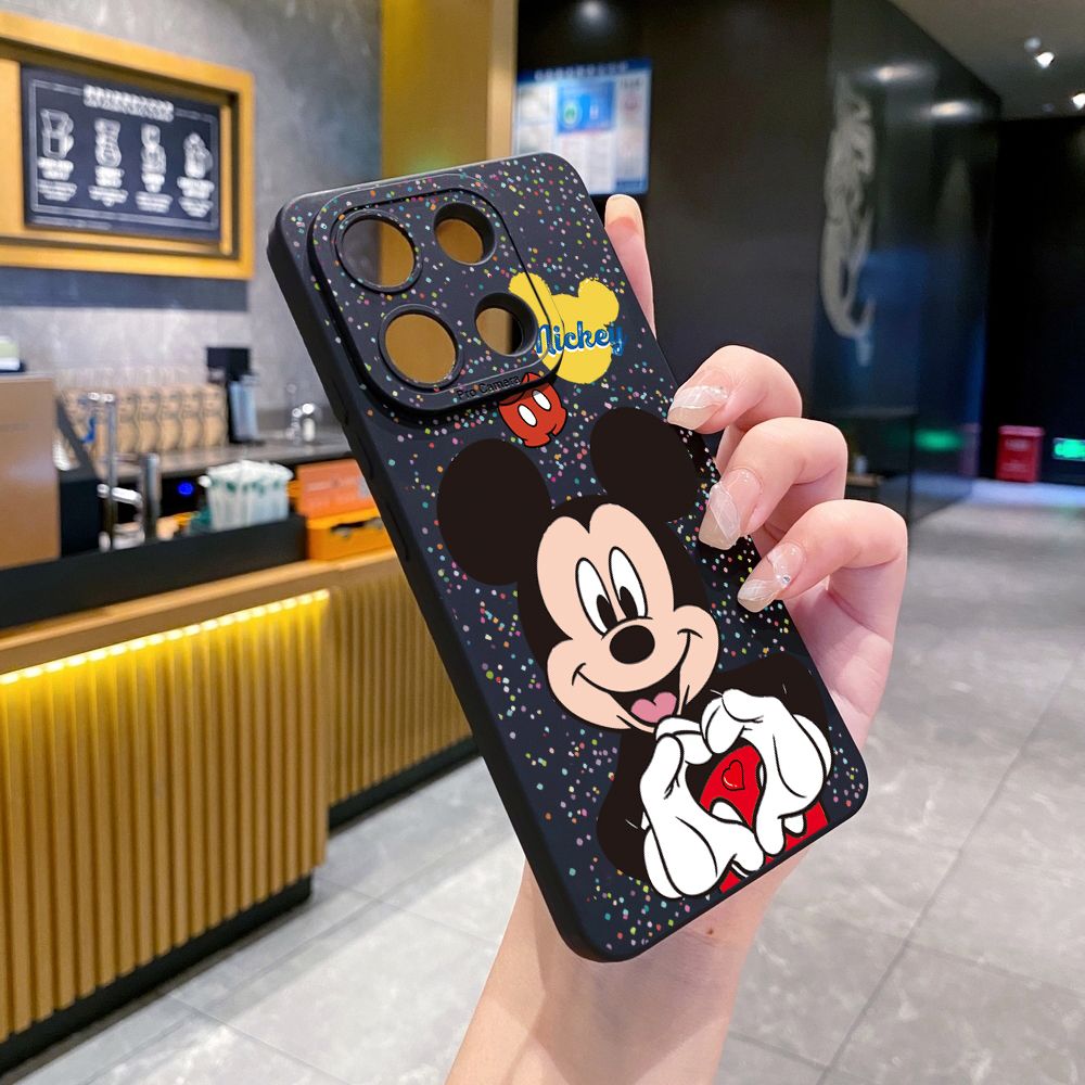 for Xiaomi Redmi Note 13 12 Pro 5G 12S 11S 13C A1 10 Pro 4G 10S Redmi 10C 9C 9S A2 Mickey Minnie Love Heart Sign Full Protective Case Anti Drop Cover