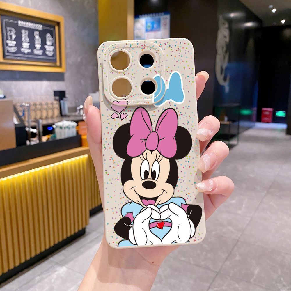 for Xiaomi Redmi Note 13 12 Pro 5G 12S 11S 13C A1 10 Pro 4G 10S Redmi 10C 9C 9S A2 Mickey Minnie Love Heart Sign Full Protective Case Anti Drop Cover