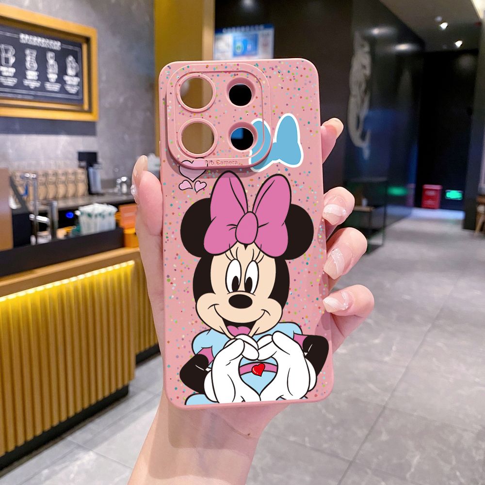for Xiaomi Redmi Note 13 12 Pro 5G 12S 11S 13C A1 10 Pro 4G 10S Redmi 10C 9C 9S A2 Mickey Minnie Love Heart Sign Full Protective Case Anti Drop Cover