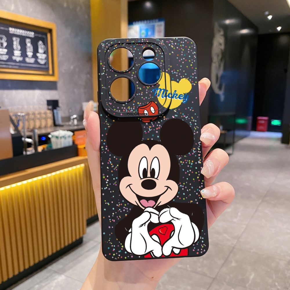 for Infinix Hot 40i 40 Pro Note 12 G96 Note 30 Hot 20 Play 20S 12i 30i 20i 10S 11 10 Play 11S 10i Smart 7 6 HD X6511 Zero 30 5G Mickey Minnie Love Heart Sign Full Protective Case Anti Drop Cover