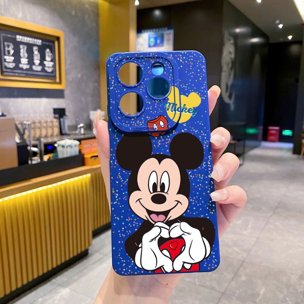 for Infinix Hot 40i 40 Pro Note 12 G96 Note 30 Hot 20 Play 20S 12i 30i 20i 10S 11 10 Play 11S 10i Smart 7 6 HD X6511 Zero 30 5G Mickey Minnie Love Heart Sign Full Protective Case Anti Drop Cover