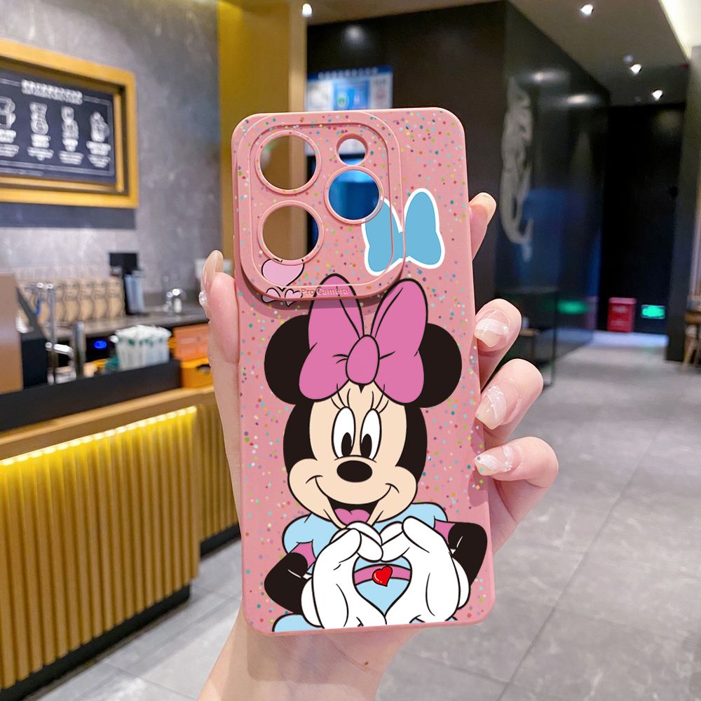 for Infinix Hot 40i 40 Pro Note 12 G96 Note 30 Hot 20 Play 20S 12i 30i 20i 10S 11 10 Play 11S 10i Smart 7 6 HD X6511 Zero 30 5G Mickey Minnie Love Heart Sign Full Protective Case Anti Drop Cover