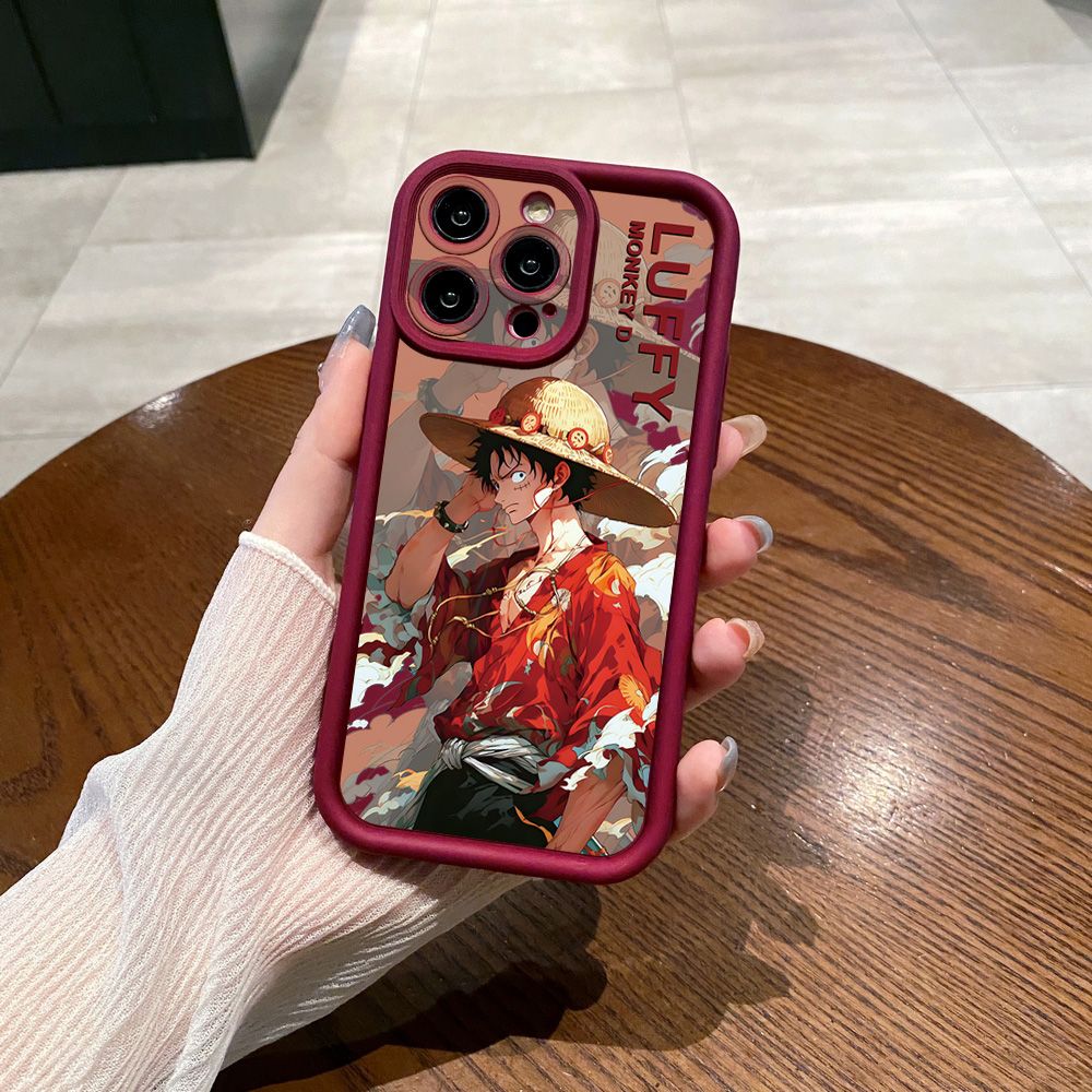 for iPhone 15 Pro Max 14 Plus 13 12 11 XR 8 7 SE 2022 XS One Piece Zoro Luffy Full Protective Phone Case Anti Drop Cover