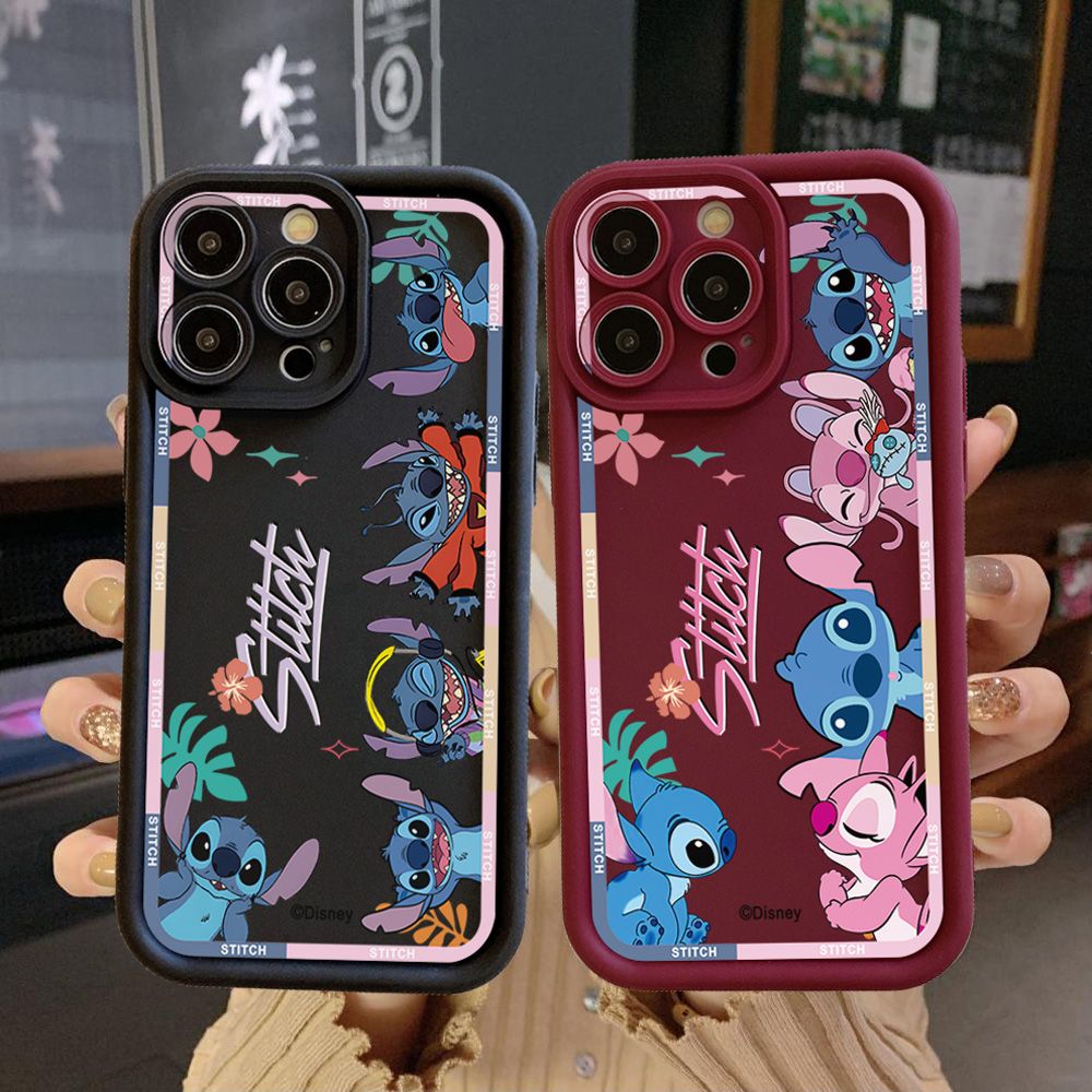 for Samsung Galaxy S24 S23 Ultra S22 Plus S21 FE S20 Cute Stitch Full Protective Phone Case Anti Drop Cover