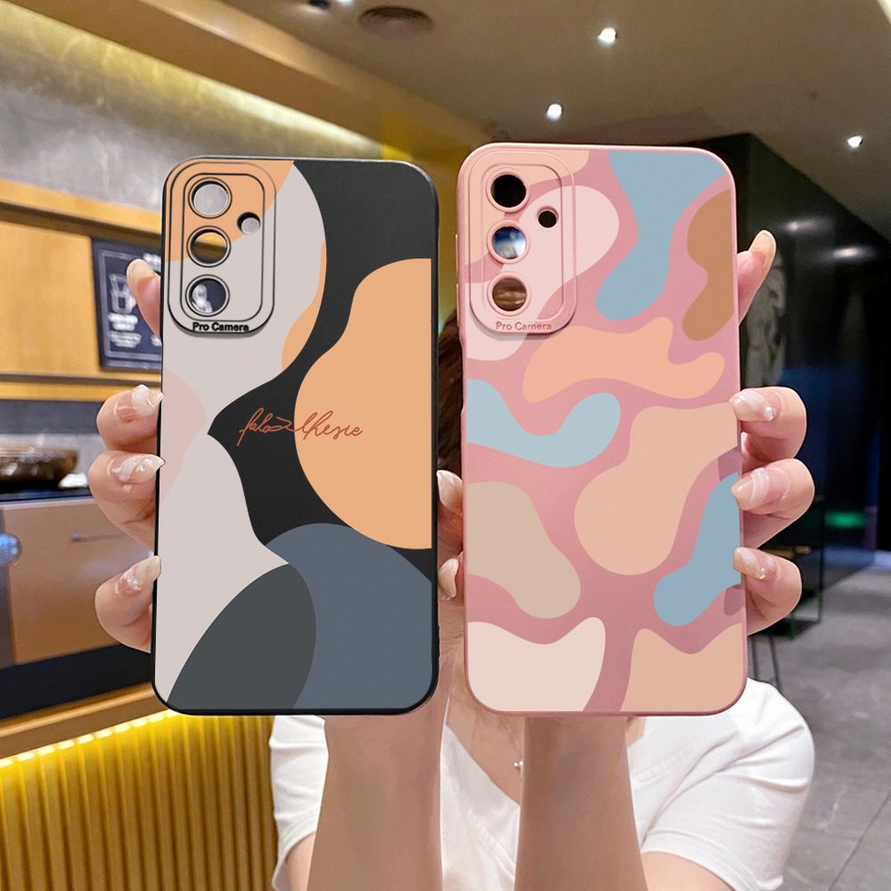 for Samsung Galaxy A15 A05 A35 A55 A04E A14 A24 A34 A54 A33 A53 A73 5G A32 A52S A72 A31 A51 A71 A11 A50 A03S Morandi Painting Full Protective Case Anti Drop Cover