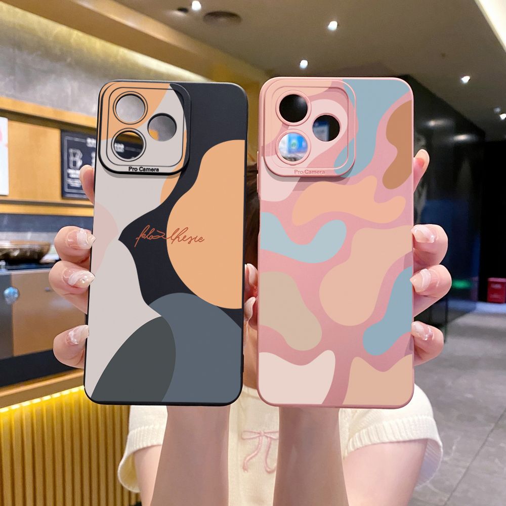 for OPPO A60 A18 A38 A17 A17K A16 A15 A16E A16k A95 Reno6 Z 5G A94 A54 A74 4G A53 A76 A96 4G A12 A5S A7 A9 2020 A31 Morandi Painting Full Protective Case Anti Drop Cover