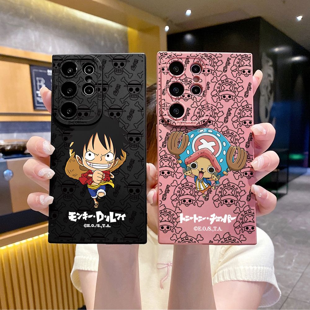 for Samsung Galaxy S24 S23 Ultra S22 Plus Note 20 S21 FE S20 Chopper Luffy Full Protective Case Anti Drop Cover