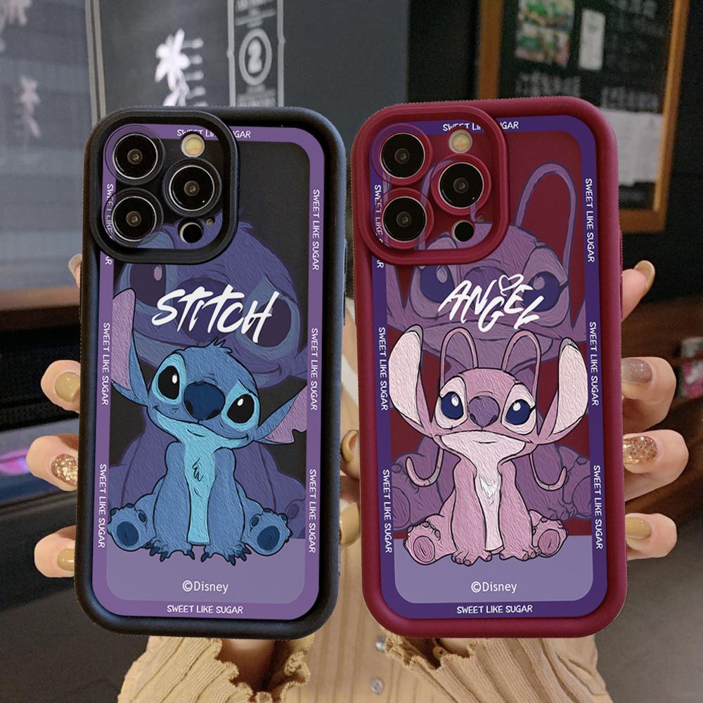 for Xiaomi Redmi Note 13 Pro 5G 12S 4G 12 Turbo 11S 13C 12C Stitch Angel Couple Full Protective Phone Case Anti Drop Cover
