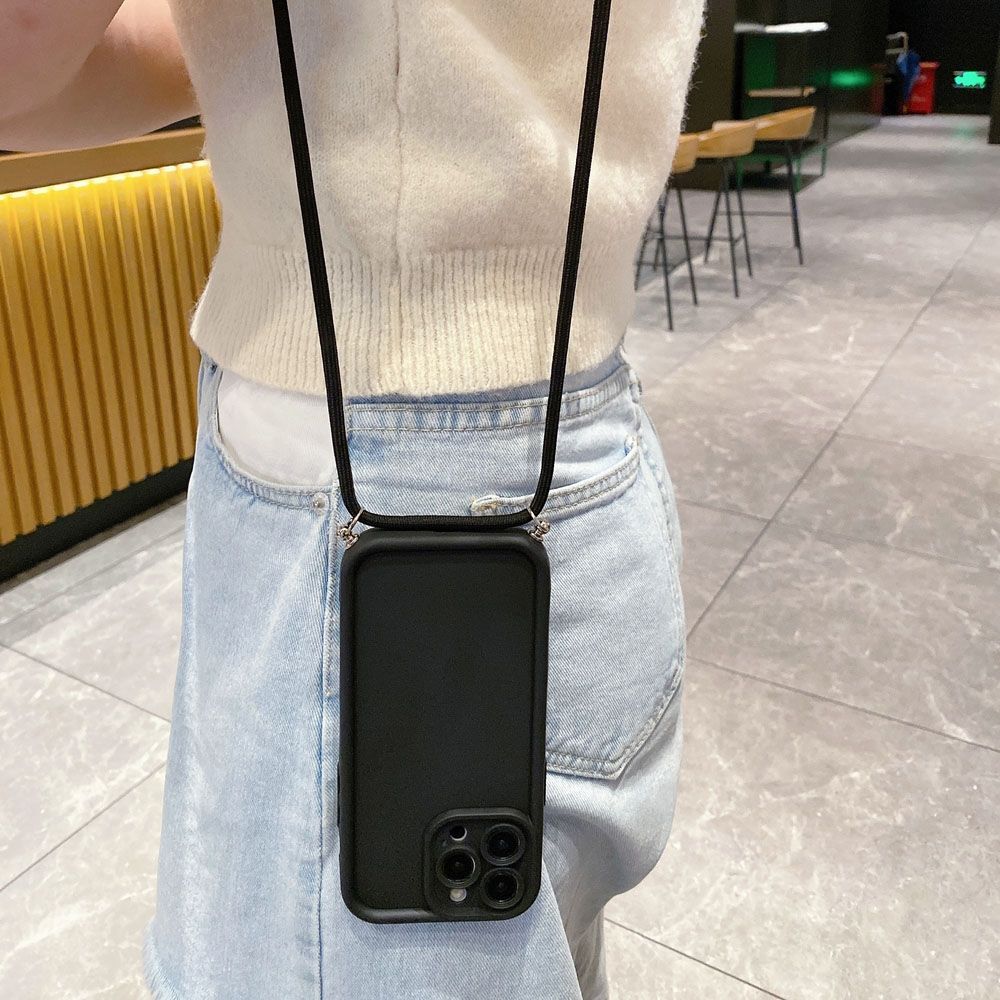 for iPhone 15 Pro Max 14 Plus 13 12 11 XR 8 7 SE 2022 XS Adjustable Crossbody Lanyard Strap Phone Case Anti Drop Cover