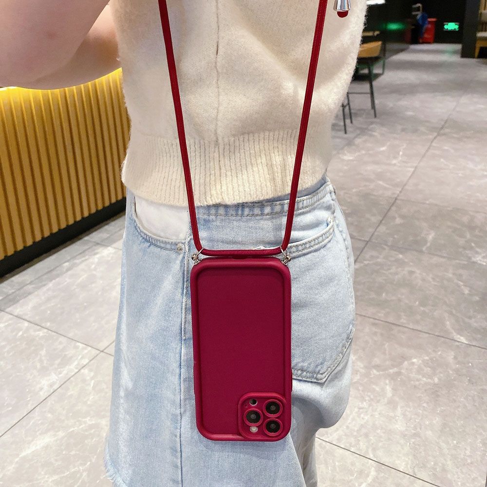 for iPhone 15 Pro Max 14 Plus 13 12 11 XR 8 7 SE 2022 XS Adjustable Crossbody Lanyard Strap Phone Case Anti Drop Cover