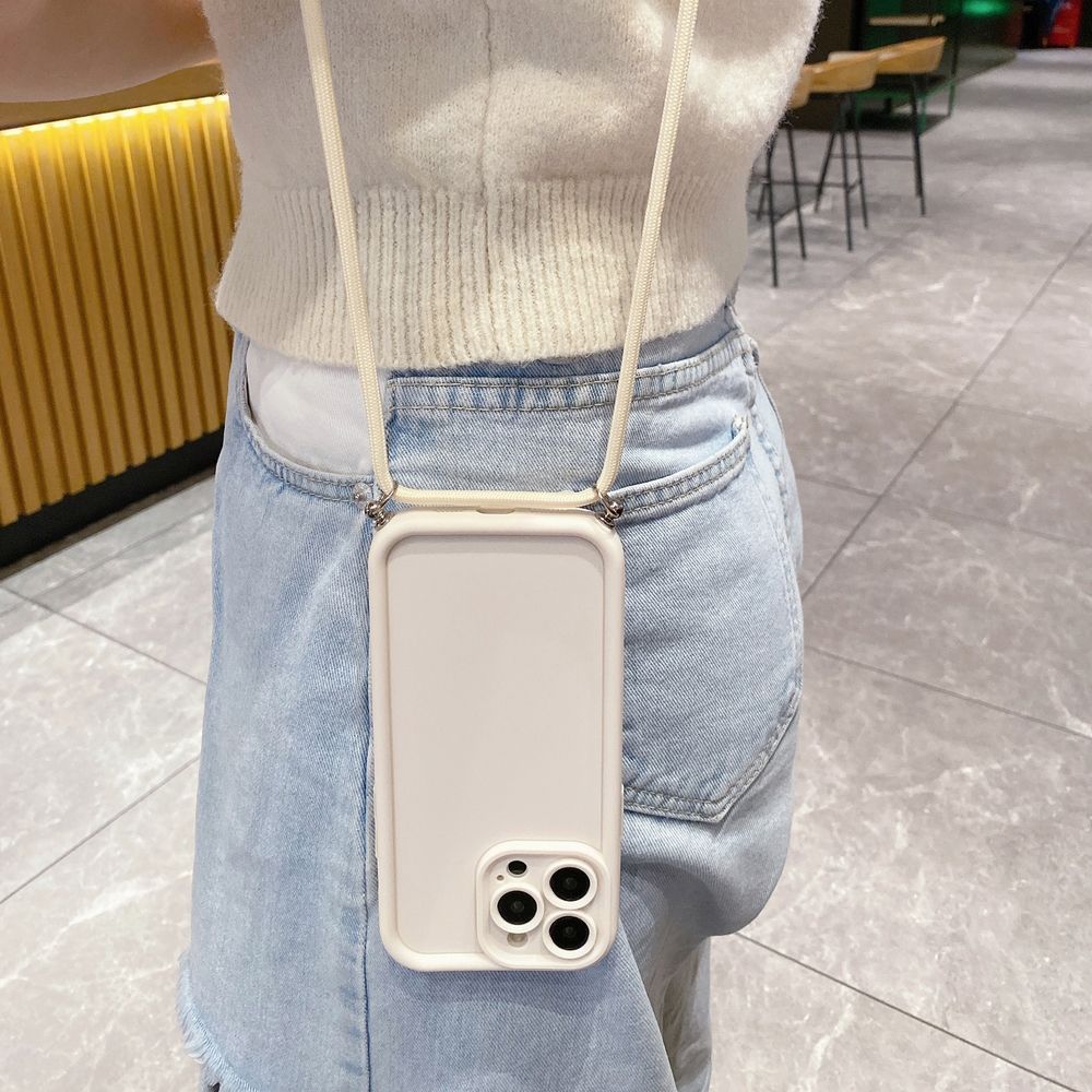 for iPhone 15 Pro Max 14 Plus 13 12 11 XR 8 7 SE 2022 XS Adjustable Crossbody Lanyard Strap Phone Case Anti Drop Cover