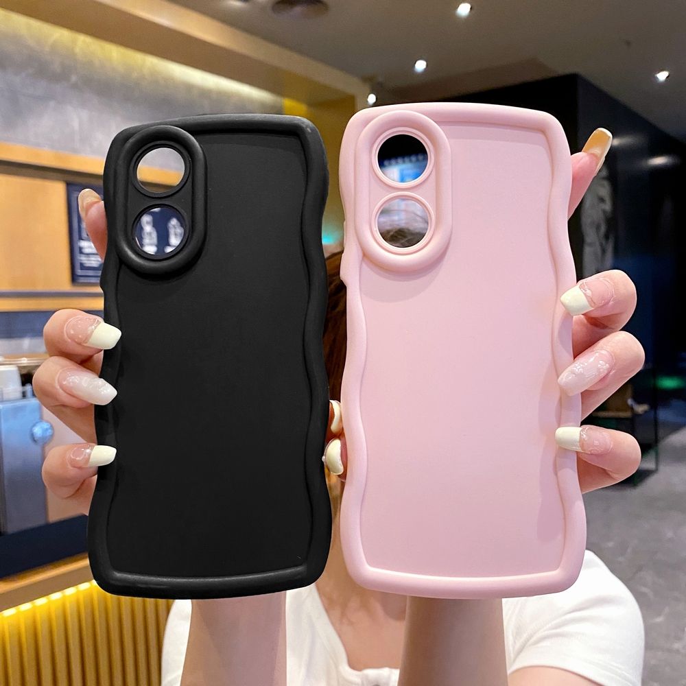 For OPPO A60 A18 A38 A17 A16 A57 A77 A59 A98 A78 A58 5G Full Protective Wave Frame Phone Case Anti Drop Cover