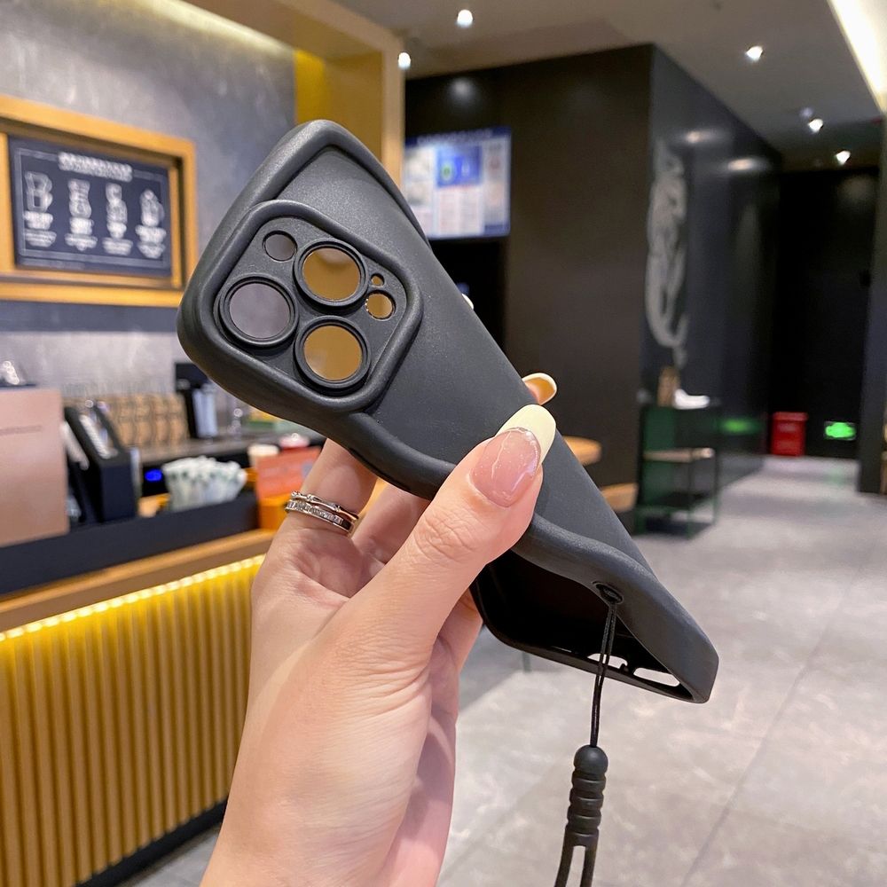 For OPPO Reno 5 6 Lite 7 8 Reno 7Z 8 Z 5F F19 F21 Pro Wrist Strap Anti Drop Phone Case Wave Frame Cover