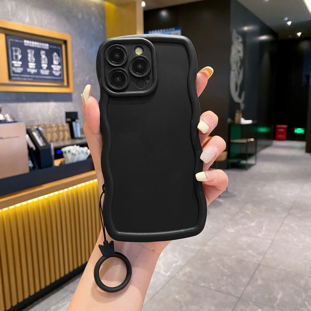 For OPPO Reno 5 6 Lite 7 8 Reno 7Z 8 Z 5F F19 F21 Pro Ring Strap Wave Frame Phone Case Anti Drop Cover