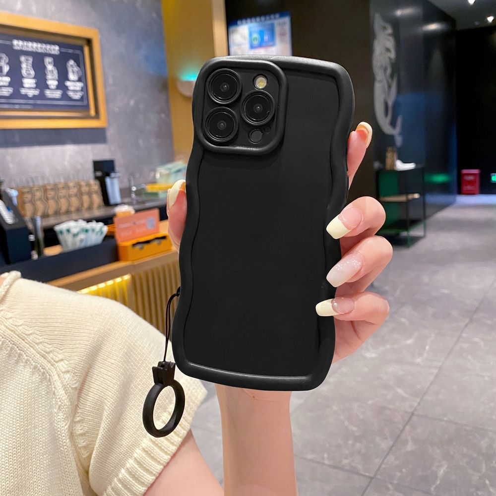 For OPPO Reno 5 6 Lite 7 8 Reno 7Z 8 Z 5F F19 F21 Pro Ring Strap Wave Frame Phone Case Anti Drop Cover