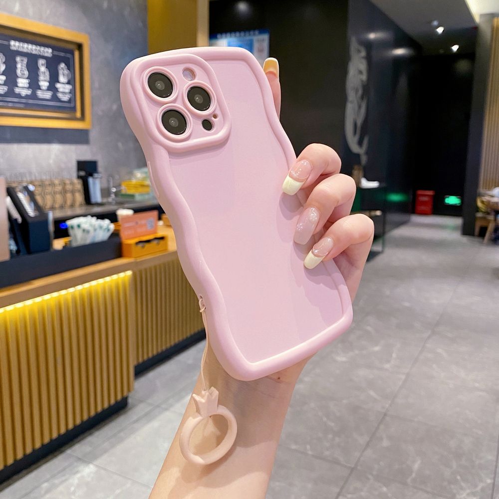 For OPPO Reno 5 6 Lite 7 8 Reno 7Z 8 Z 5F F19 F21 Pro Ring Strap Wave Frame Phone Case Anti Drop Cover