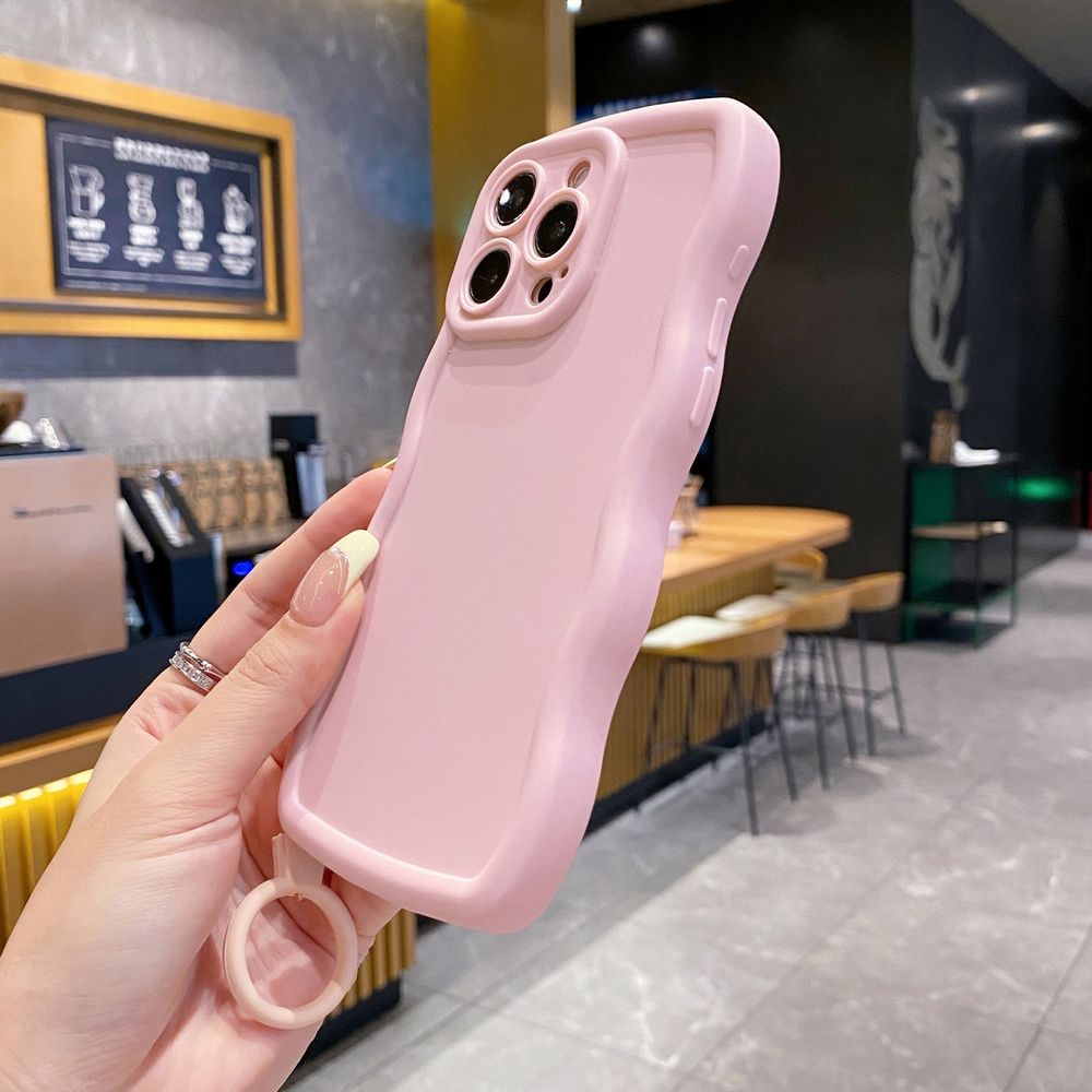 For OPPO Reno 5 6 Lite 7 8 Reno 7Z 8 Z 5F F19 F21 Pro Ring Strap Wave Frame Phone Case Anti Drop Cover