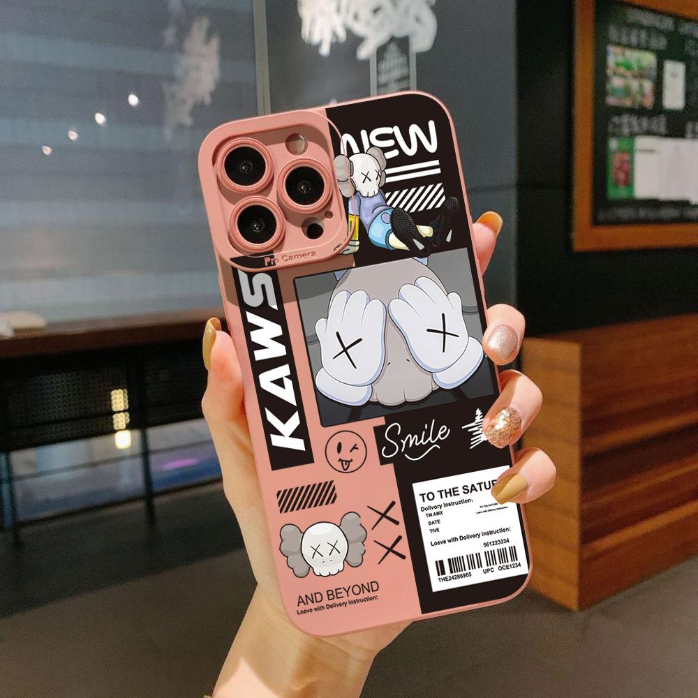 for iPhone 15 Pro Max 14 Plus 13 Pro Max 12 iPhone 11 XR 8 7 SE 2022 XS Max NASA Kaws Full Protective Case Anti Drop Cover