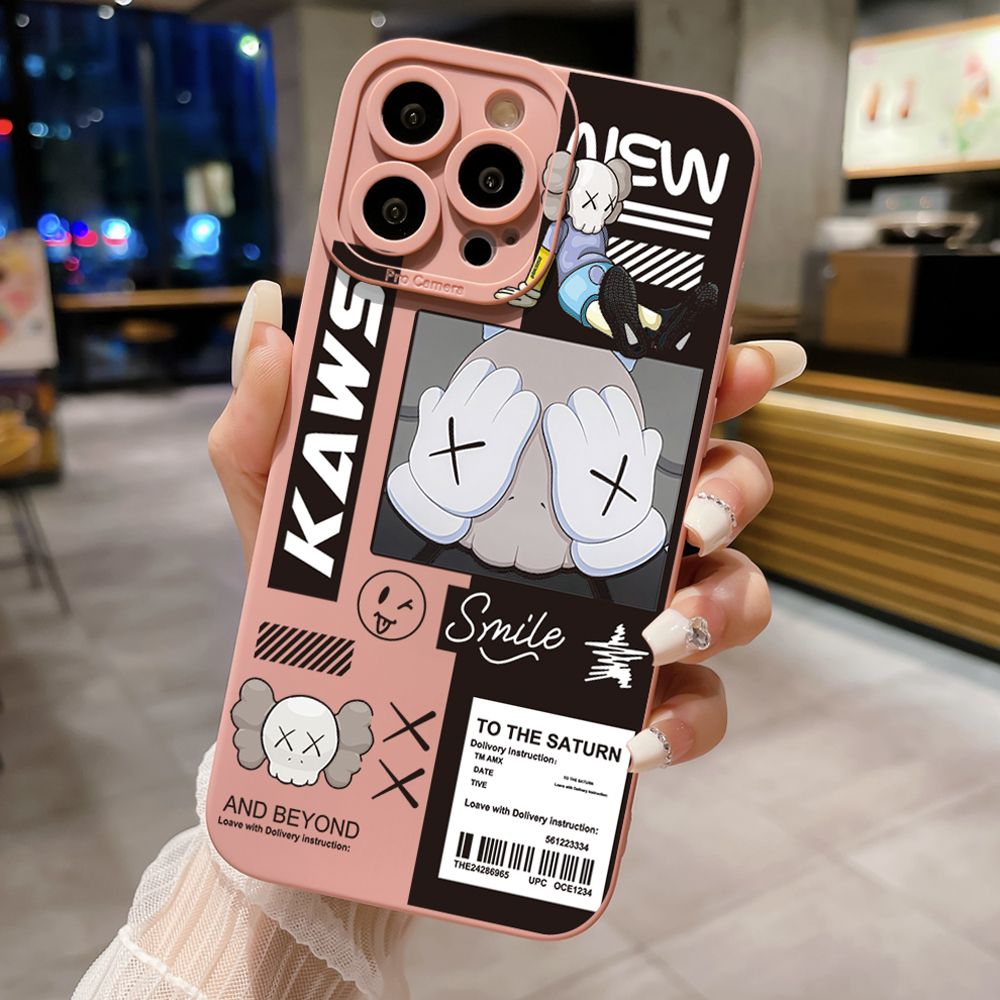 for iPhone 15 Pro Max 14 Plus 13 Pro Max 12 iPhone 11 XR 8 7 SE 2022 XS Max NASA Kaws Full Protective Case Anti Drop Cover