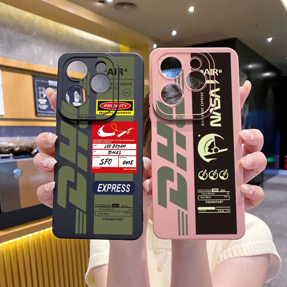 for Infinix Hot 40i 40 Pro Note 12 G96 Note 30 Hot 20 Play 20S 12i 30i 20i 10S 11 10 Play 11S 10i Smart 7 6 HD X6511 X657B X6512 Zero 30 5G NASA DHL Barcode Label Full Protective Case Anti Drop Cover