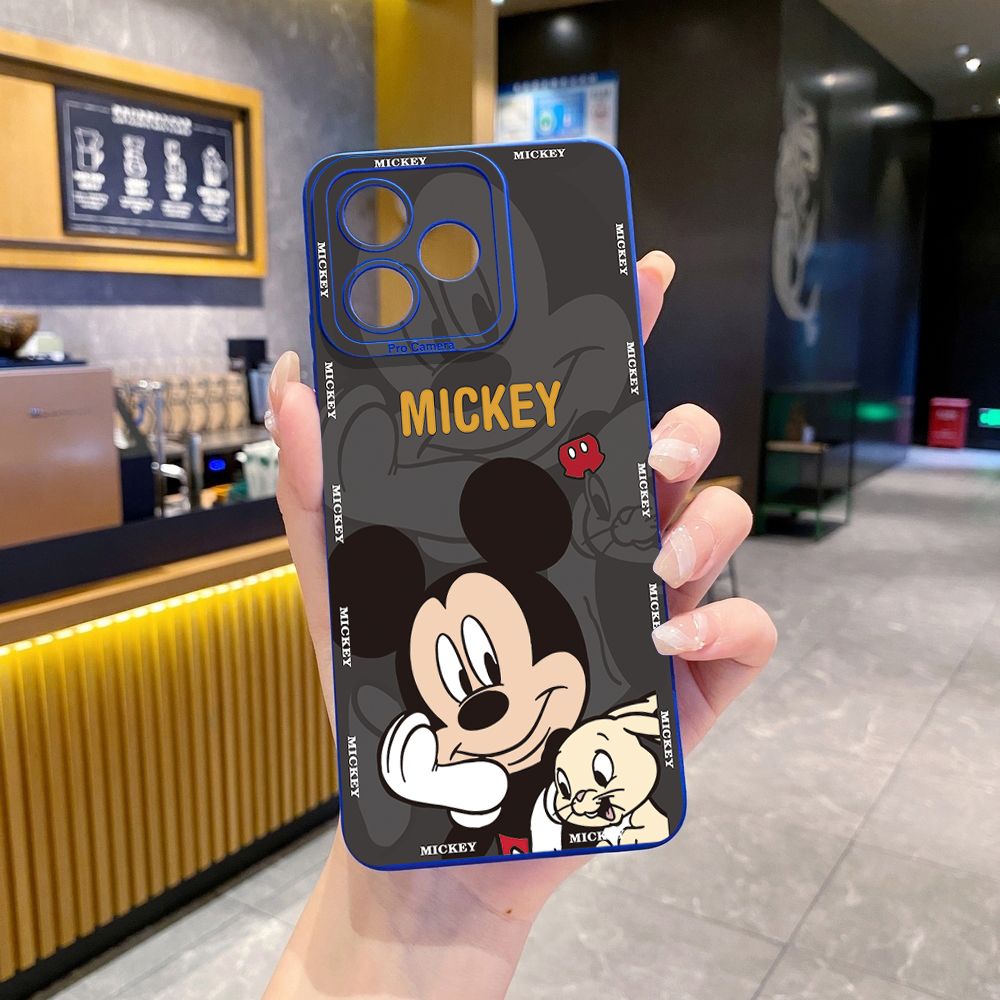 for Realme C67 C53 C51 Note 50 C21 C33 C30 C35 C11 2021 C12 C15 C21Y C25Y C25S Realme5 5i 6i 9i 8 Pro Bunny Mickey Minnie Couple Full Protective Case Anti Drop Cover