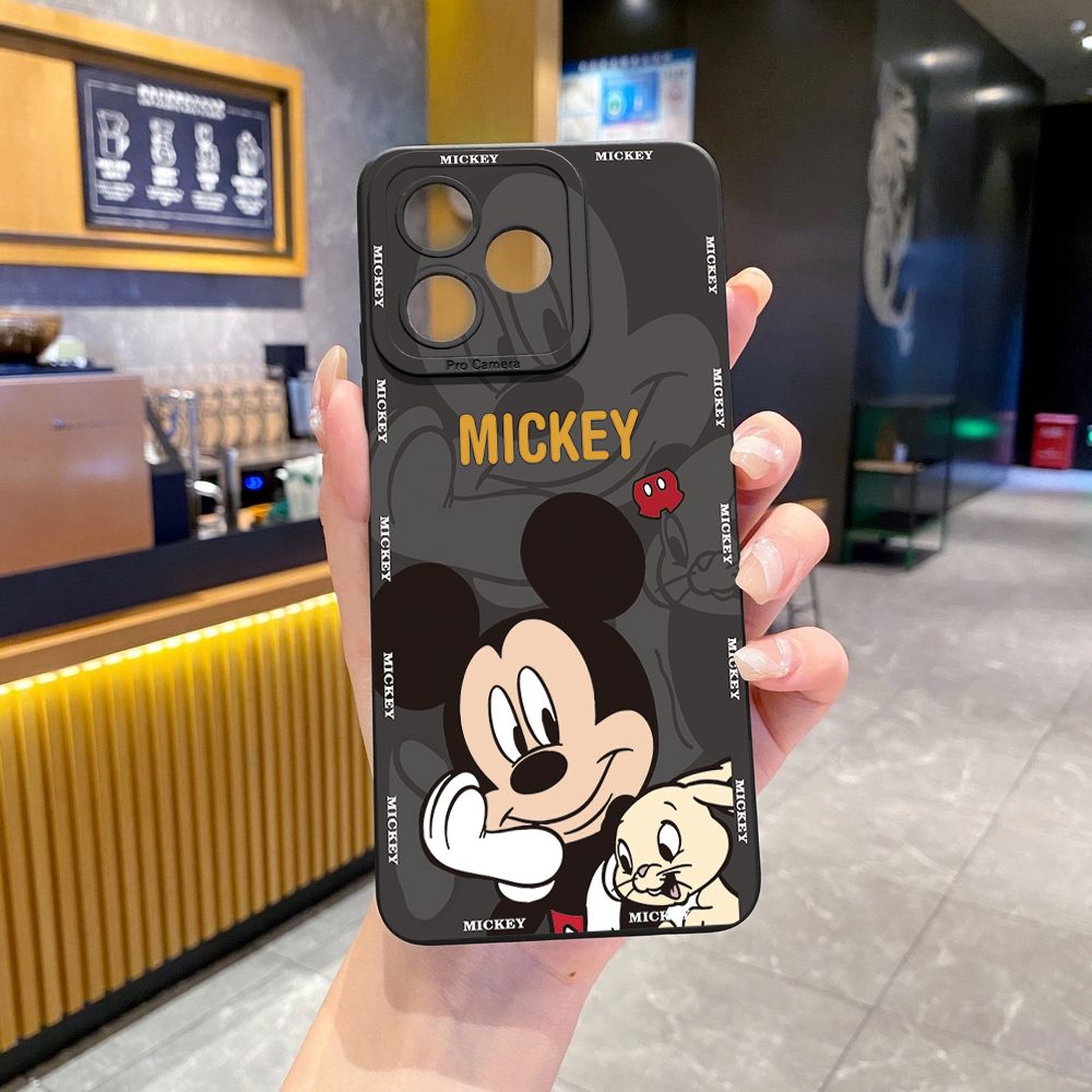 for Realme C67 C53 C51 Note 50 C21 C33 C30 C35 C11 2021 C12 C15 C21Y C25Y C25S Realme5 5i 6i 9i 8 Pro Bunny Mickey Minnie Couple Full Protective Case Anti Drop Cover